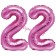 Mini-Folienballons Zahl 22 in Pink zur Befüllung mit Luft