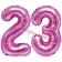 Mini-Folienballons Zahl 23 in Pink zur Befüllung mit Luft