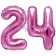 Mini-Folienballons Zahl 24 in Pink zur Befüllung mit Luft