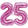 Mini-Folienballons Zahl 25 in Pink zur Befüllung mit Luft