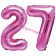 Mini-Folienballons Zahl 27 in Pink zur Befüllung mit Luft