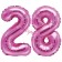Mini-Folienballons Zahl 28 in Pink zur Befüllung mit Luft