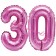 Mini-Folienballons Zahl 30 in Pink zur Befüllung mit Luft