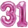 Mini-Folienballons Zahl 31 in Pink zur Befüllung mit Luft
