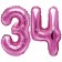 Mini-Folienballons Zahl 34 in Pink zur Befüllung mit Luft