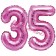 Mini-Folienballons Zahl 35 in Pink zur Befüllung mit Luft