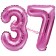 Mini-Folienballons Zahl 37 in Pink zur Befüllung mit Luft
