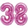 Mini-Folienballons Zahl 38 in Pink zur Befüllung mit Luft