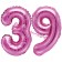 Mini-Folienballons Zahl 39 in Pink zur Befüllung mit Luft