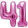 Mini-Folienballons Zahl 41 in Pink zur Befüllung mit Luft