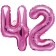 Mini-Folienballons Zahl 42 in Pink zur Befüllung mit Luft