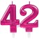 Zahl 42 Kerzen mit edlem Metallicglanz in Pink