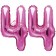 Mini-Folienballons Zahl 44 in Pink zur Befüllung mit Luft