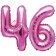 Mini-Folienballons Zahl 46 in Pink zur Befüllung mit Luft