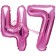Mini-Folienballons Zahl 47 in Pink zur Befüllung mit Luft