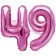 Mini-Folienballons Zahl 49 in Pink zur Befüllung mit Luft