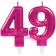 Zahl 49 Kerzen mit edlem Metallicglanz in Pink