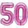 Mini-Folienballons Zahl 50 in Pink zur Befüllung mit Luft