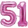 Mini-Folienballons Zahl 51 in Pink zur Befüllung mit Luft