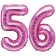 Mini-Folienballons Zahl 56 in Pink zur Befüllung mit Luft