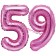 Mini-Folienballons Zahl 59 in Pink zur Befüllung mit Luft