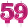 Zahl 59 Kerzen mit edlem Metallicglanz in Pink