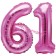 Mini-Folienballons Zahl 61 in Pink zur Befüllung mit Luft