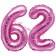 Mini-Folienballons Zahl 62 in Pink zur Befüllung mit Luft
