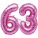Mini-Folienballons Zahl 63 in Pink zur Befüllung mit Luft