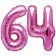 Mini-Folienballons Zahl 64 in Pink zur Befüllung mit Luft