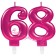 Zahl 68 Kerzen mit edlem Metallicglanz in Pink