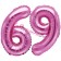 Mini-Folienballons Zahl 69 in Pink zur Befüllung mit Luft