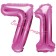 Mini-Folienballons Zahl 71 in Pink zur Befüllung mit Luft