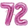 Mini-Folienballons Zahl 72 in Pink zur Befüllung mit Luft