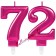 Zahl 72 Kerzen mit edlem Metallicglanz in Pink