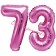 Mini-Folienballons Zahl 73 in Pink zur Befüllung mit Luft