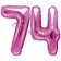 Mini-Folienballons Zahl 74 in Pink zur Befüllung mit Luft