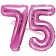 Mini-Folienballons Zahl 75 in Pink zur Befüllung mit Luft