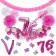 Do it Yourself Dekorations-Set mit Ballongirlande zum 76. Geburtstag, Happy Birthday Pink & White, 91 Teile