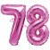 Mini-Folienballons Zahl 78 in Pink zur Befüllung mit Luft