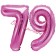 Mini-Folienballons Zahl 79 in Pink zur Befüllung mit Luft