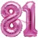 Mini-Folienballons Zahl 81 in Pink zur Befüllung mit Luft