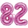 Mini-Folienballons Zahl 82 in Pink zur Befüllung mit Luft