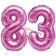 Mini-Folienballons Zahl 83 in Pink zur Befüllung mit Luft