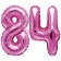 Mini-Folienballons Zahl 84 in Pink zur Befüllung mit Luft