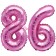 Mini-Folienballons Zahl 86 in Pink zur Befüllung mit Luft