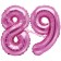 Mini-Folienballons Zahl 89 in Pink zur Befüllung mit Luft