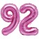 Mini-Folienballons Zahl 92 in Pink zur Befüllung mit Luft