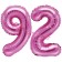 Mini-Folienballons Zahl 92 in Pink zur Befüllung mit Luft