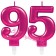 Zahl 95 Kerzen mit edlem Metallicglanz in Pink